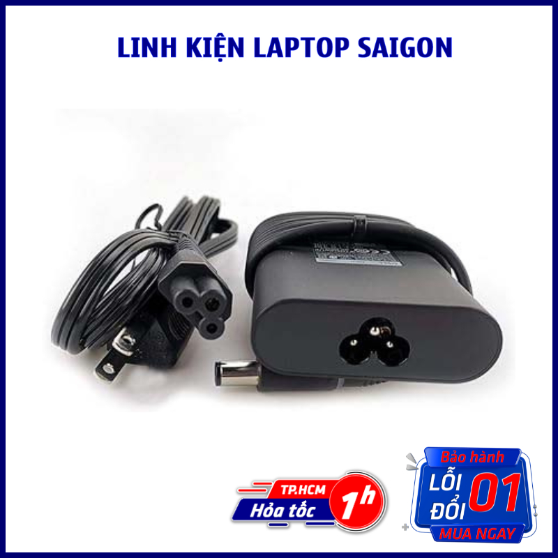 Dây Sạc Laptop Dell 65w Oval Kim nhỏ 4.5mm 3.0mm Sạc Dell Oval Chữ Nhật 65w Chân Kim Nhỏ