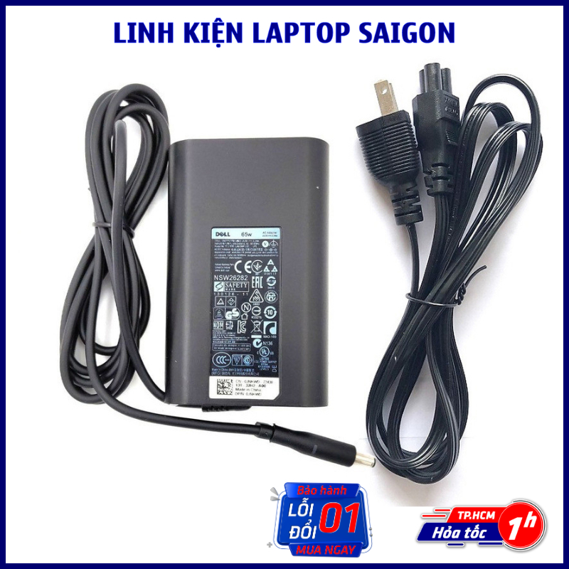 Dây Sạc Laptop Dell 65w Oval Kim nhỏ 4.5mm 3.0mm Sạc Dell Oval Chữ Nhật 65w Chân Kim Nhỏ