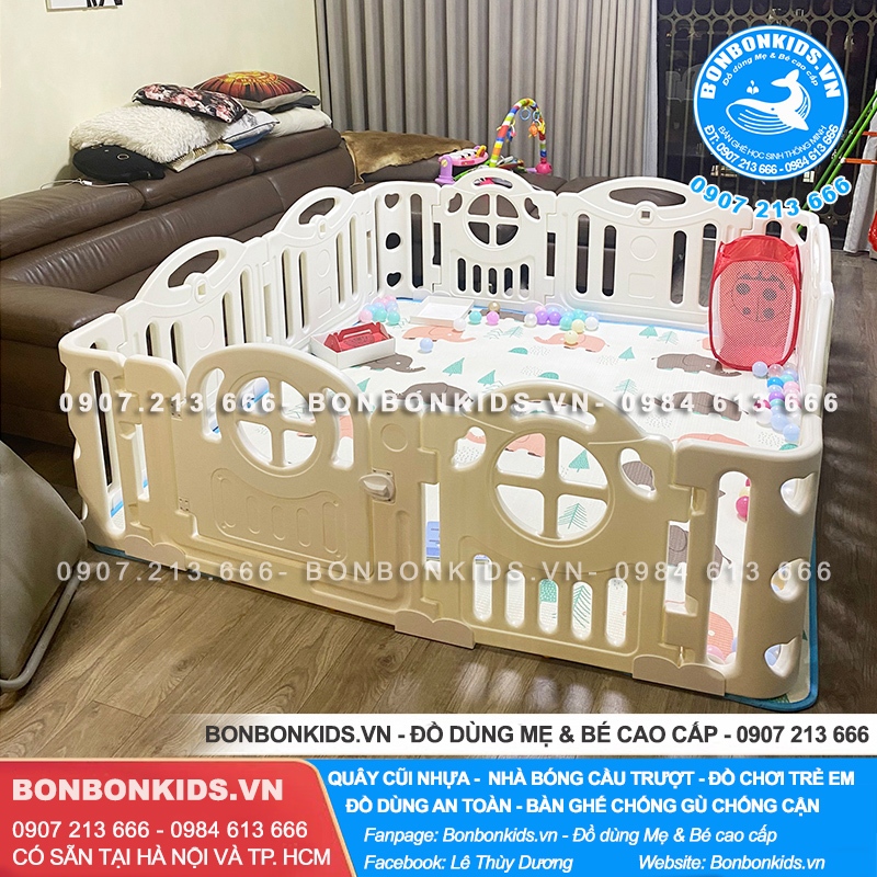 Bộ Quây Cũi Trơn Quây Holla Khủng Long - Quây cũi nhựa cho bé mẫu cao cấp