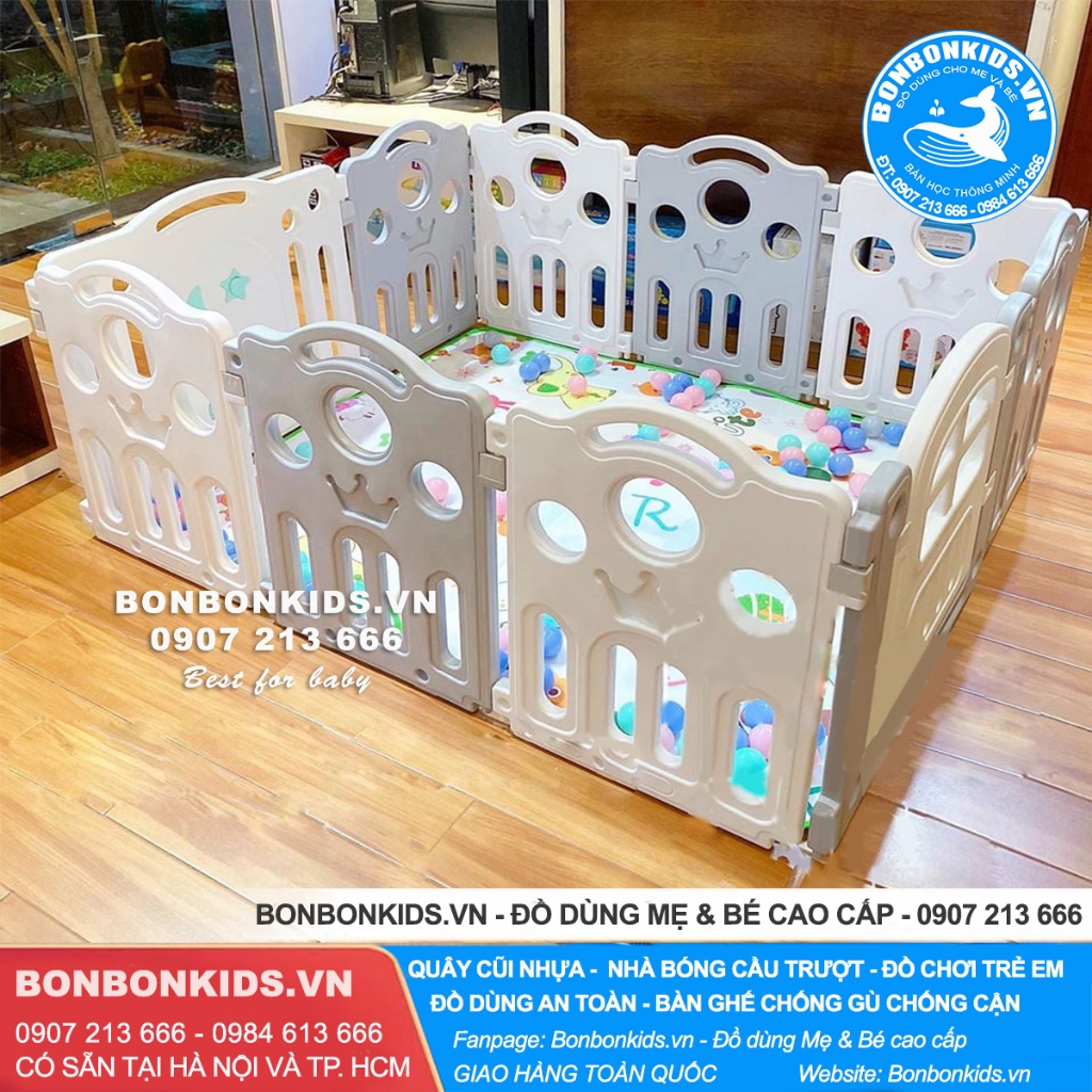 Bộ Quây Cũi Trơn Quây Holla Khủng Long - Quây cũi nhựa cho bé mẫu cao cấp