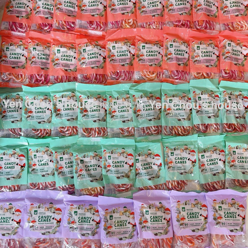 Kẹo gậy mini Noel Festive Woolworths Chrismas