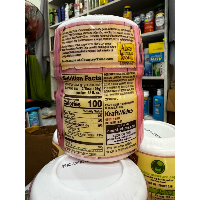 Bột chanh hồng  Country Time Pink Lemonade 538g