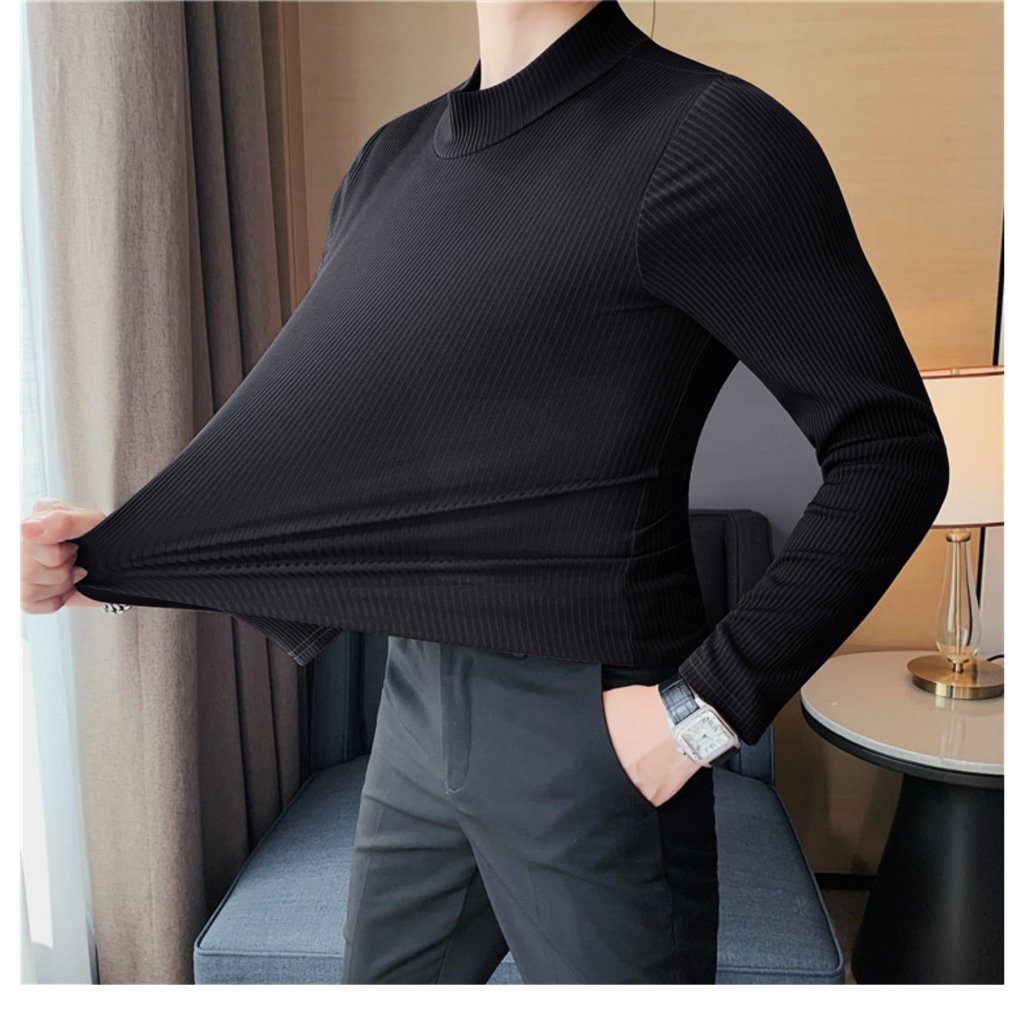 Áo Nhung Tăm Giữ Nhiệt Cổ Cao, Dài Tay Nam Form Body StoreNA