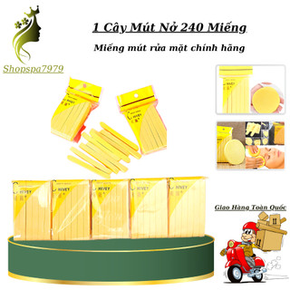 1 cây mút nở, 20 gói 240 miếng mút rửa mặt bọt biển dạng nén chivey chính hãng.