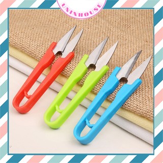Kéo bấm cắt chỉ, kéo cắt chỉ cán nhựa chữ U nhiều màu PK222