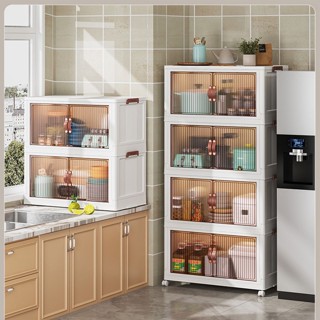Tủ Để Đồ Nhà Bếp, Tủ Để Sách Và Quần Áo, Tủ Nhựa Đa Năng Gấp Gọn Tiện Lợi Có Bánh Xe Di Chuyển Nhẹ Nhàng