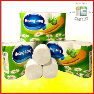 Giấy vệ sinh hoàng long 10 cuộn x 3 lớp không lõi cao cấp mềm mịn