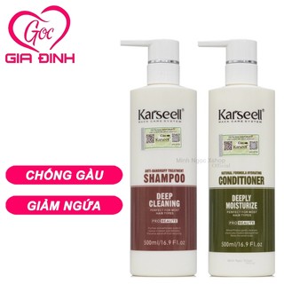 Dầu gội xả phục hồi, chống gàu, ngừa rụng kích mọc tóc Karseell Maca