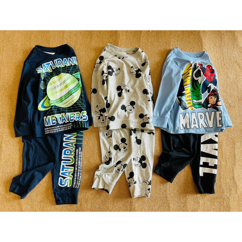 Bộ coton bé trai .HM siêu nhân sz 5/6 -9/10