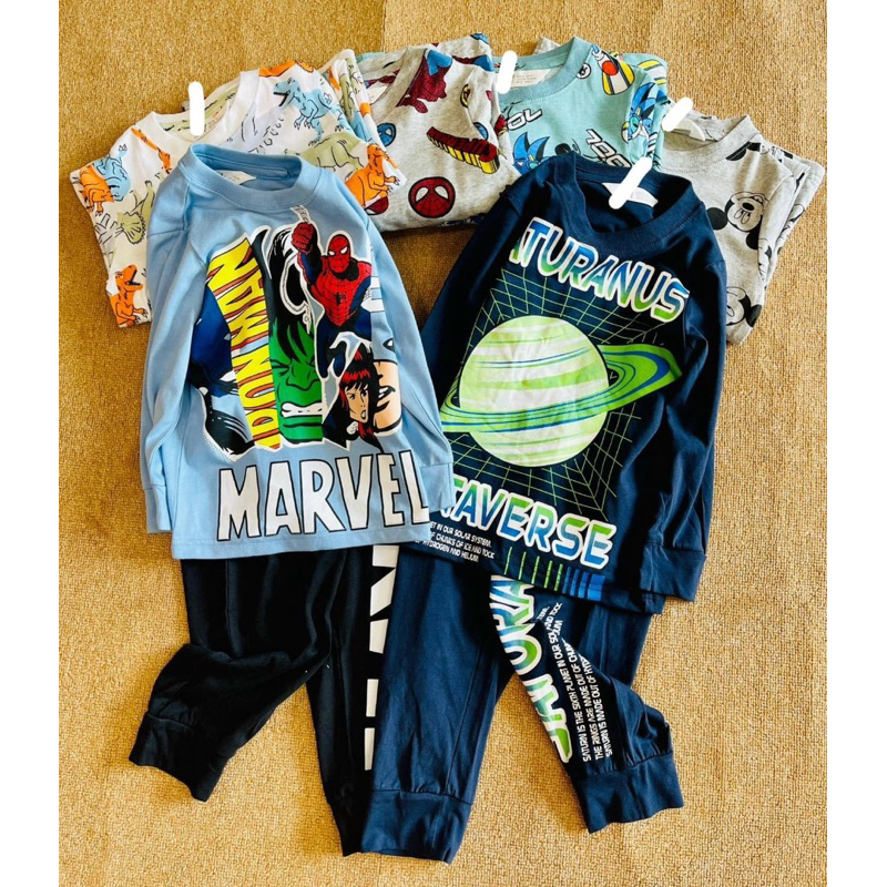 Bộ coton bé trai .HM siêu nhân sz 5/6 -9/10