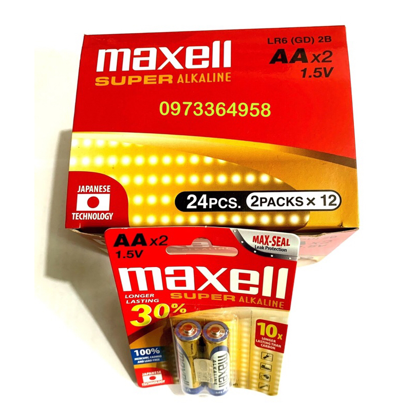Pin maxell Alkaline aa / pin tiểu maxell Alkaline hộp 24 viên