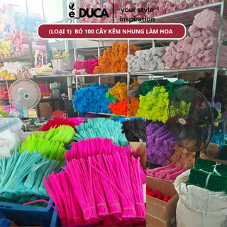Set 100 dây kẽm nhung làm hoa handmade, set 100 dây kẽm lông màu pastel làm đồ trang trí