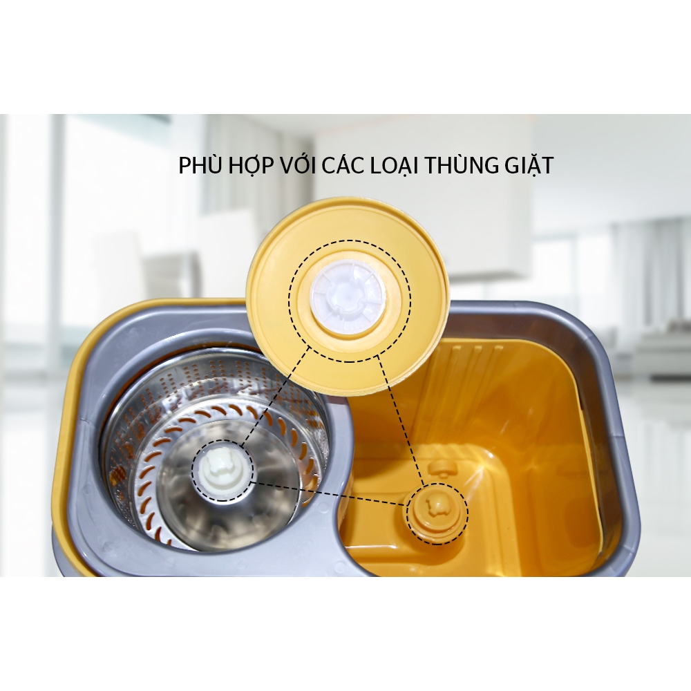 CÂY LAU NHÀ XOAY 360 ĐỘ SUNHOUSE KS-MO350I - Cán inox chắc chắn, bông thấm hút nước tốt