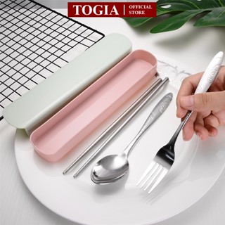 Bộ Muỗng Đũa Dĩa Thìa Inox 304 Cho Dân Văn Phòng, Sinh Viên, Đi Picnic Dã Ngoại TOGIA