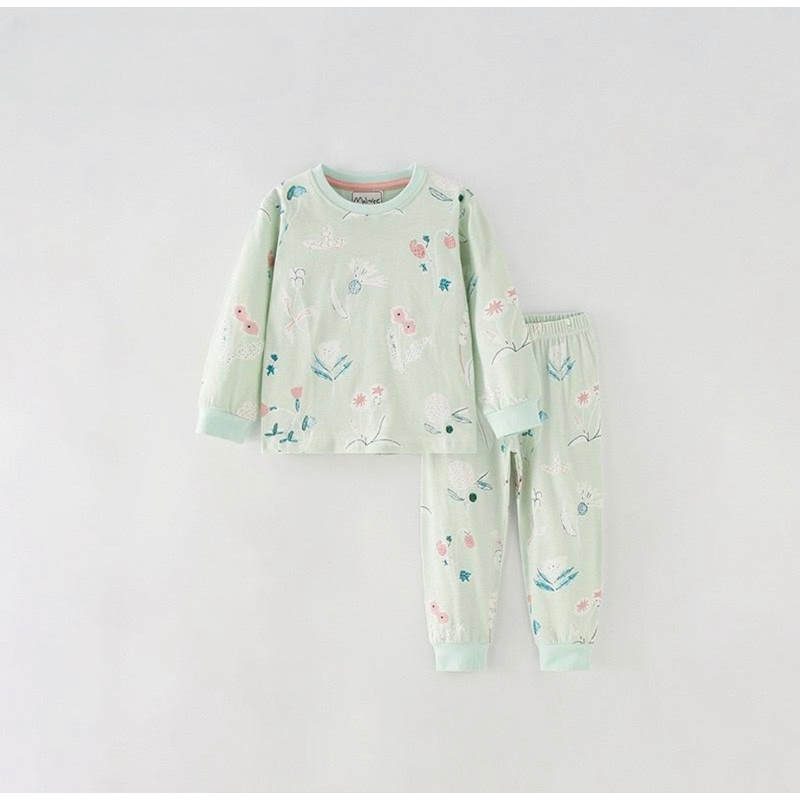 Bộ đồ ngủ bé gái MOON KIDS bộ thu đông dài tay chất cotton KDKC727