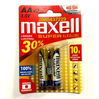 Pin AA Maxell LR6 Chính hãng Vỉ 2 viên Made in Indonesia