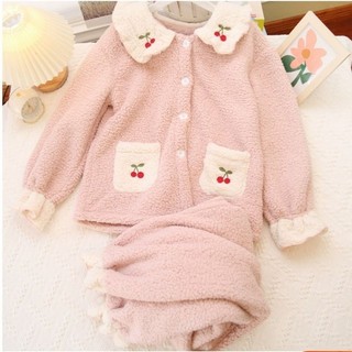 Set bộ ngủ lông 2 lớp cherry pizama