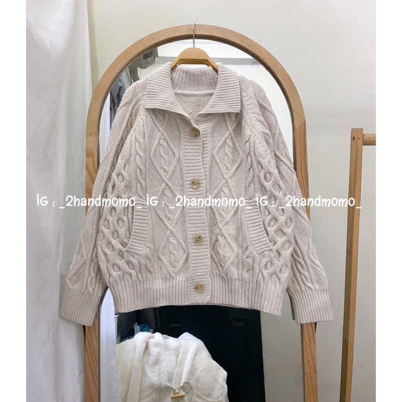 Áo Cardigan Trắng Sữa Thừng 2hand Siu Xinh