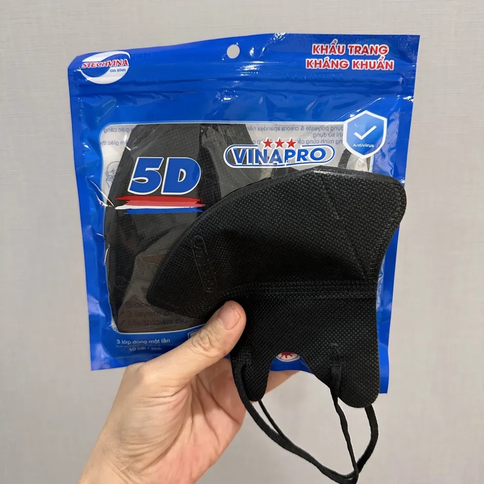 Giá sỉ 100 chiếc khẩu trang 5D MASK VINAPRO kháng khuẩn form ôm chống bụi