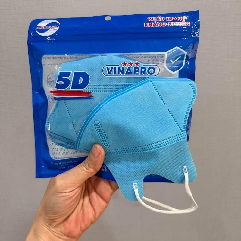 Giá sỉ 100 chiếc khẩu trang 5D MASK VINAPRO kháng khuẩn form ôm chống bụi