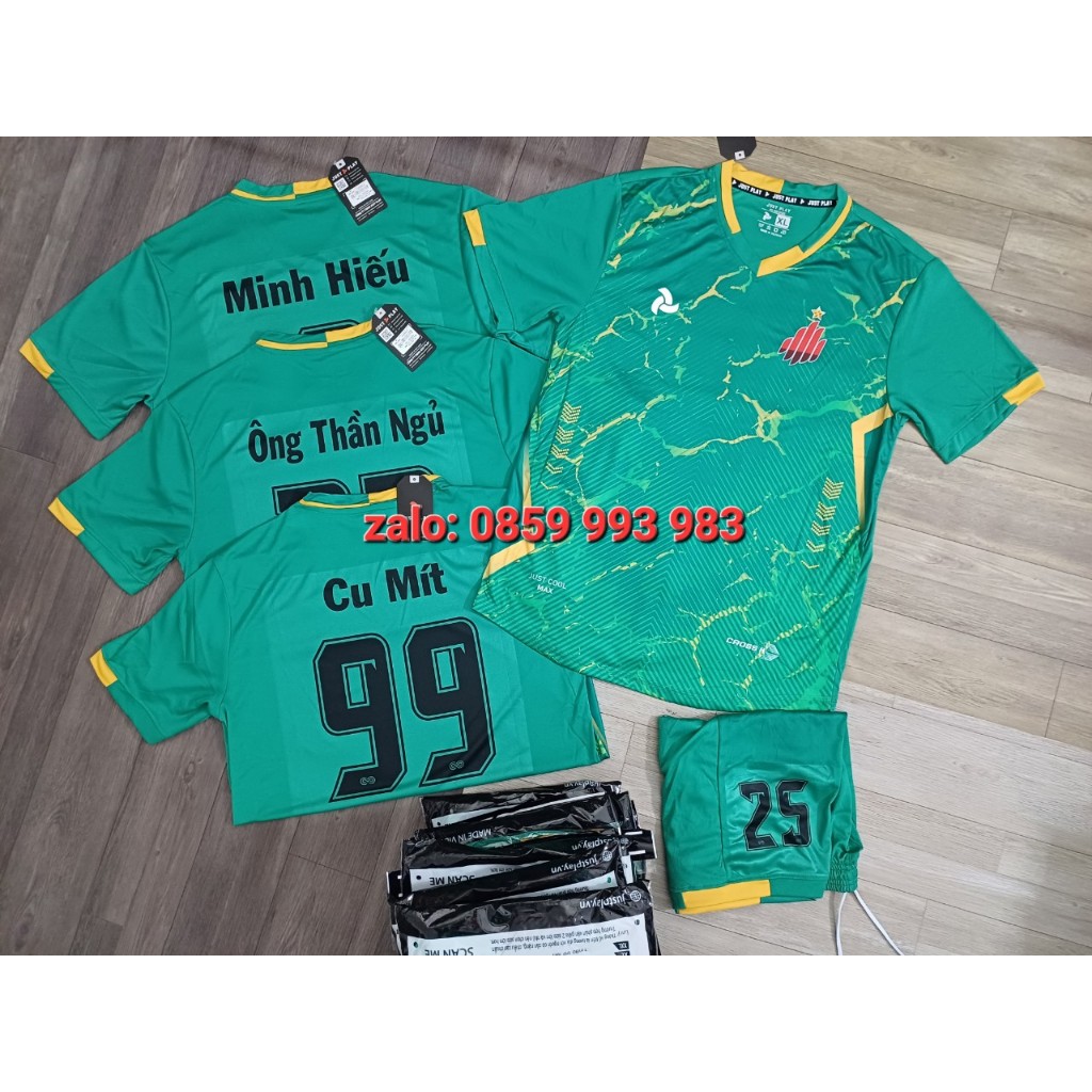 Bộ Quần Áo Bóng Đá Thiết Kế Không Logo Chính Hãng JustPlay Cross II