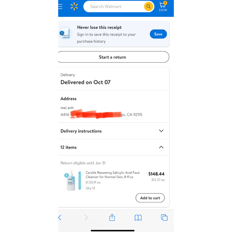 Sữa rửa mặt Cerave Renewing SA 273ml