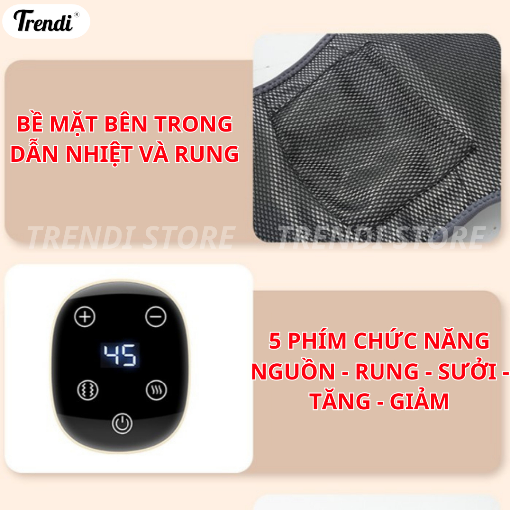 Đai Massage Thắt Lưng Cột Sống Mát xa Rung Kết Hợp Làm Nóng giảm đau mỏi vùng thắt lưng TRENDI LJ-617