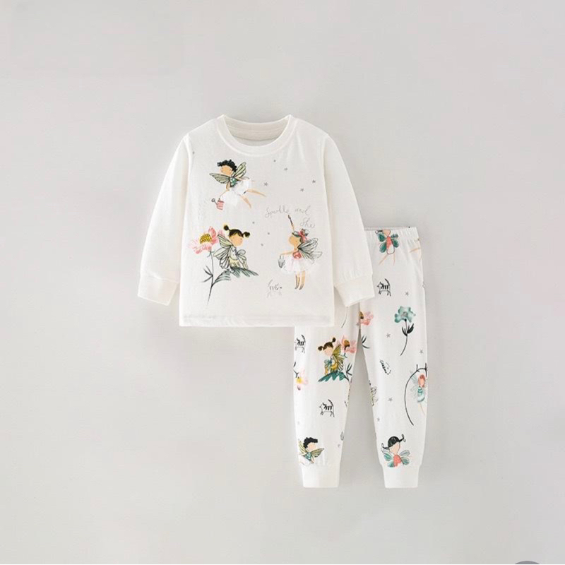 Bộ đồ ngủ bé gái MOON KIDS bộ thu đông dài tay chất cotton KDKC727