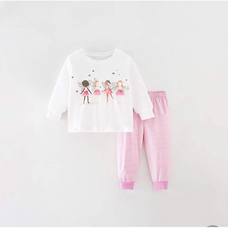 Bộ đồ ngủ bé gái MOON KIDS bộ thu đông dài tay chất cotton KDKC727