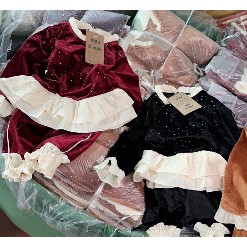 Set Bộ Nhung bèo hàng đẹp cho bé gái