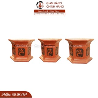 Đôn gốm đất đỏ/ Mặt đôn lục giác 6 cạnh- Bệ đỡ chậu cây gốm sứ- Gốm sứ Bát Tràng