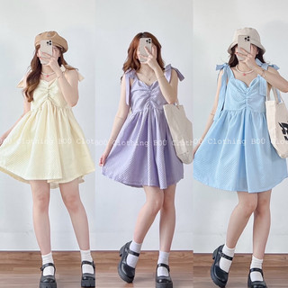 Set áo babydoll nơ vai xốp phối short dễ thương BOÚ Clothing