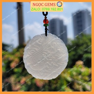 Dây đeo ngọc bội ngọc onyx trắng tự nhiên - may mắn thịnh vượng & hạnh phúc