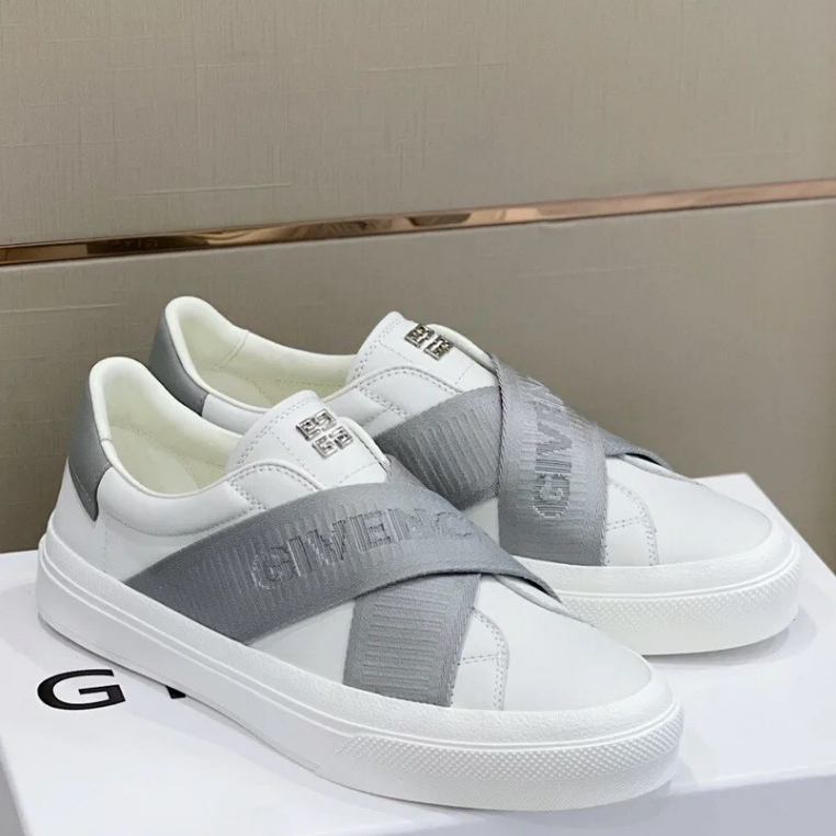 Giày Thể Thao Sneaker Slipon Givenchy Giày Trắng Vải Đen Dấu X - Giày Lười Slipon Thời Trang Cao Cấp