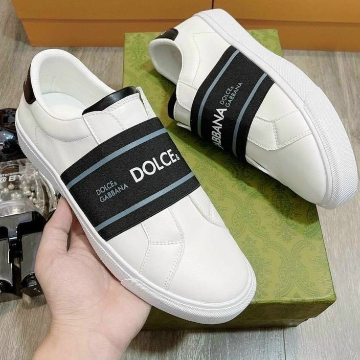Giày Thể Thao Sneaker Slipon Givenchy Giày Trắng Vải Đen Dấu X - Giày Lười Slipon Thời Trang Cao Cấp