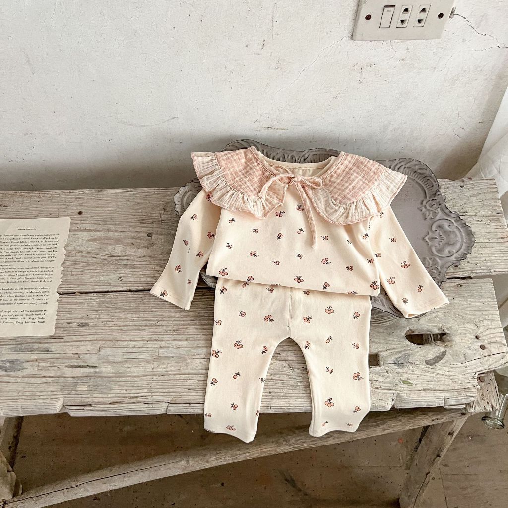 Bộ ngủ homwear quả đào phong cách hàn quốc cho bé Vivi Baby