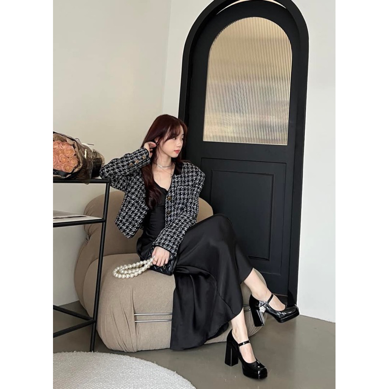 Giày Mary Jane đế đúp quai hoa đá - Bunny Shoes