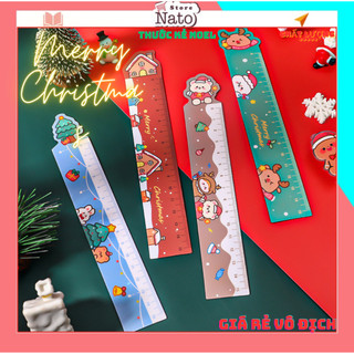 Thước kẻ học sinh noel 15 cm _ mẫu giáng sinh noel có nam châm - quà tặng noel cho bé giá rẻ