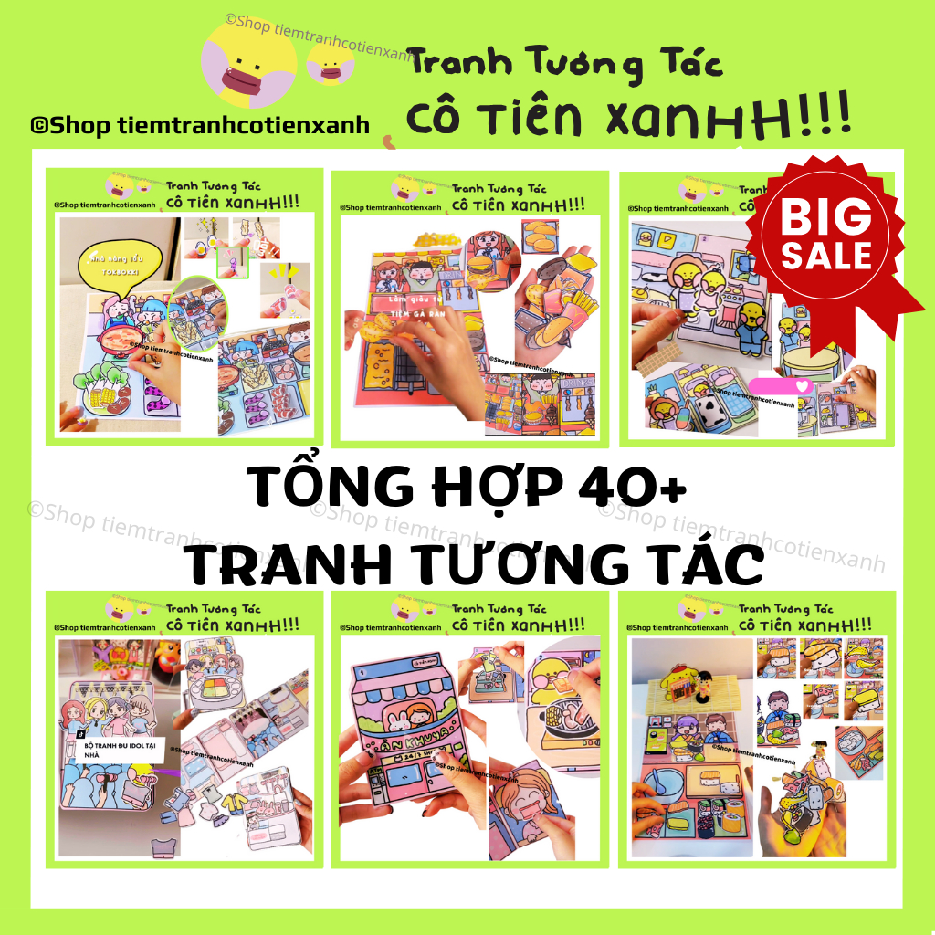 Tranh tương tác Cô Tiên Xanh đầy đủ hơn 40 bộ, giá rẻ nhất cho bé
