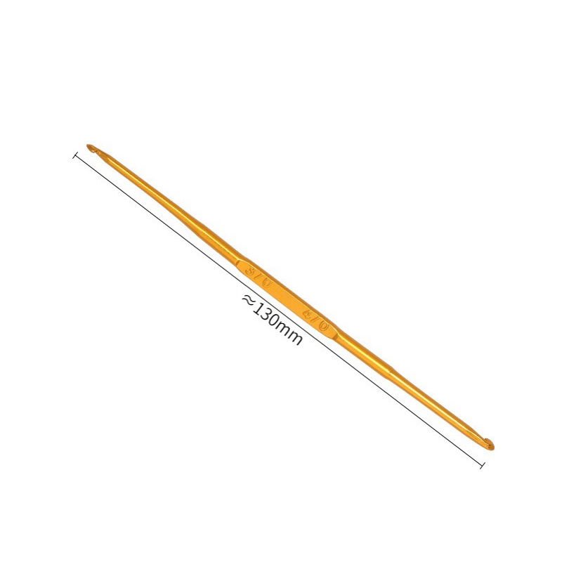 Kim móc len inox 2 đầu cán vàng nhiều size