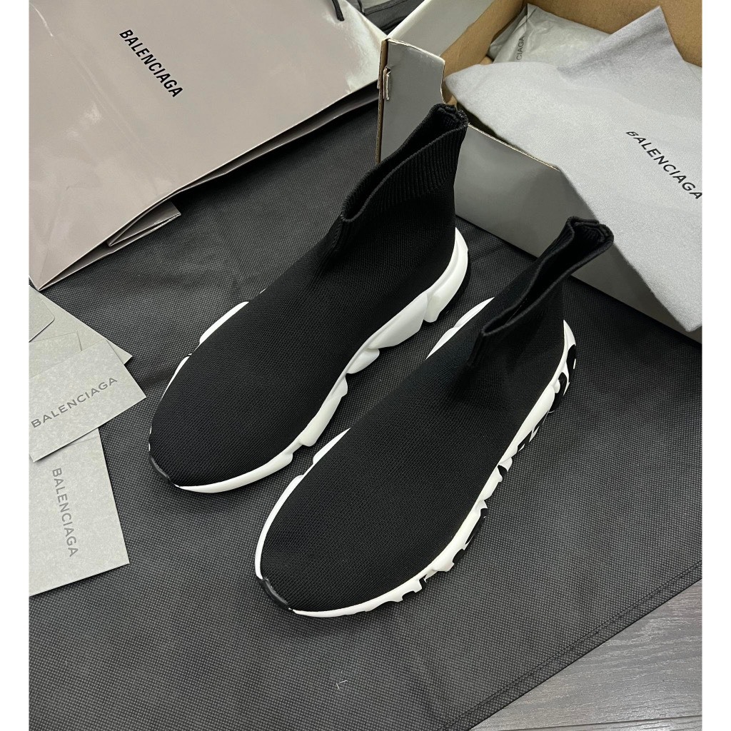 Giày Balen Speed TrainerCổ Chun, Giày Balen Màu Đen Nam Nữ Thể Thao Hàng Đẹp