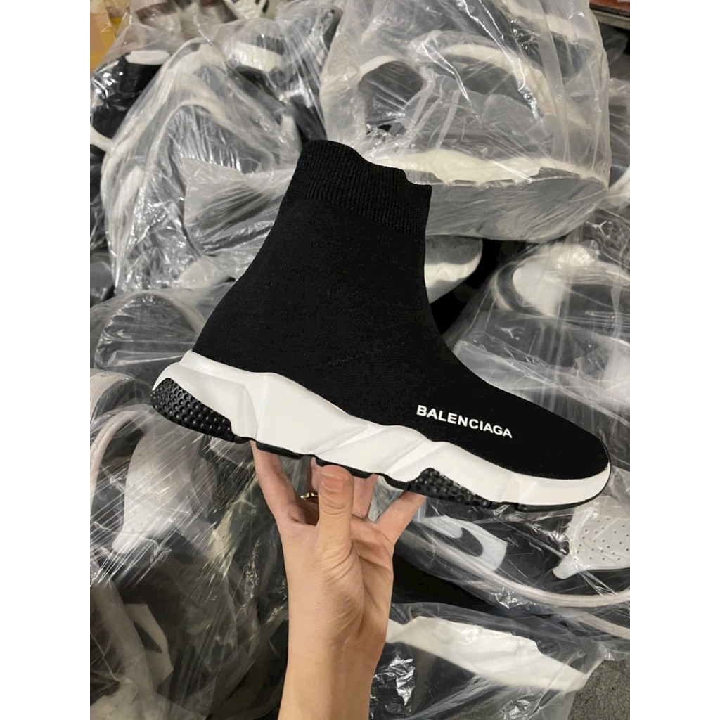 Giày Balen Speed TrainerCổ Chun, Giày Balen Màu Đen Nam Nữ Thể Thao Hàng Đẹp