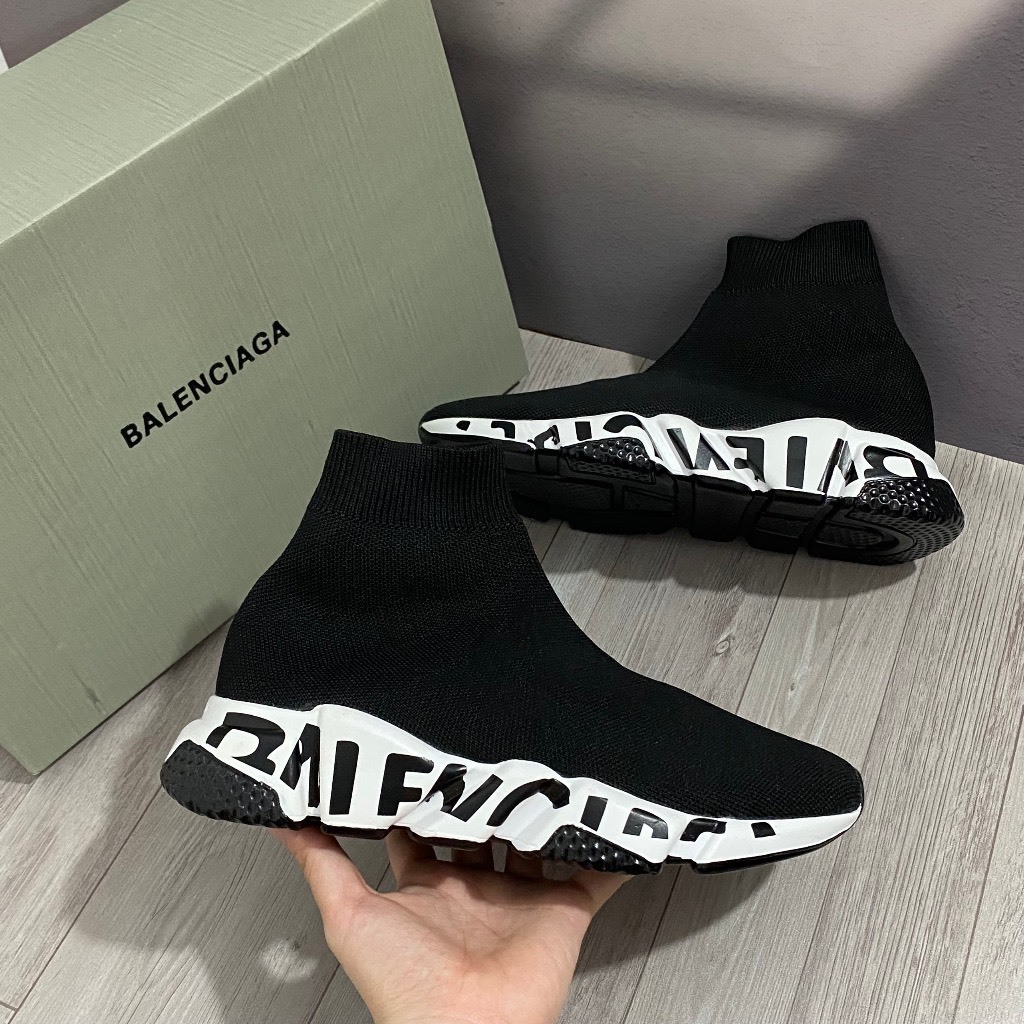 Giày Balen Speed TrainerCổ Chun, Giày Balen Màu Đen Nam Nữ Thể Thao Hàng Đẹp