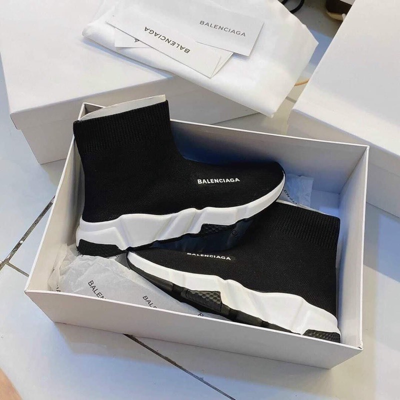 Giày Balen Speed TrainerCổ Chun, Giày Balen Màu Đen Nam Nữ Thể Thao Hàng Đẹp