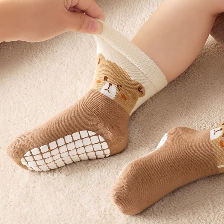 Set 5 Đôi Tất/ Vớ Hình Con Vật Đáng Yêu Cotton Chống Trơn Cho Bé Trai, Gái SS51