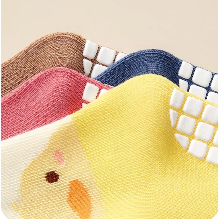 Set 5 Đôi Tất/ Vớ Hình Con Vật Đáng Yêu Cotton Chống Trơn Cho Bé Trai, Gái SS51