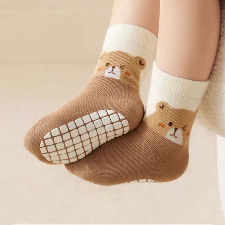 Set 5 Đôi Tất/ Vớ Hình Con Vật Đáng Yêu Cotton Chống Trơn Cho Bé Trai, Gái SS51