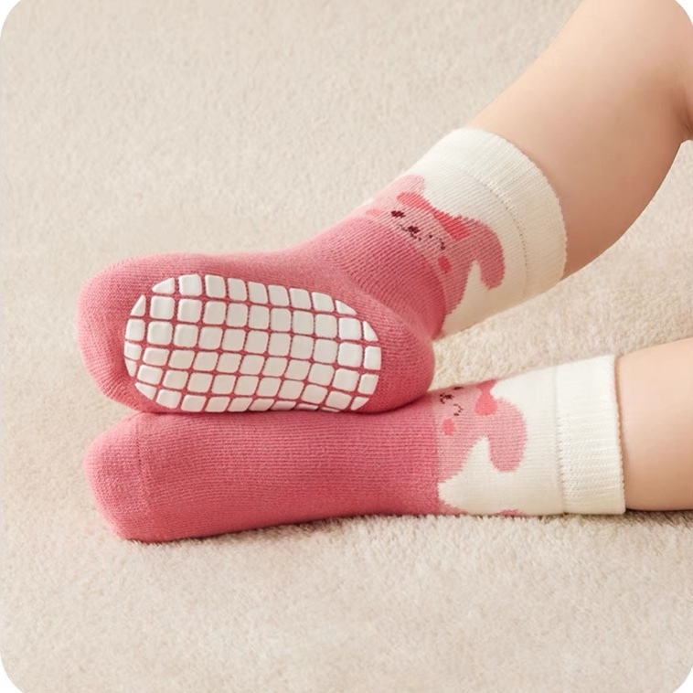 Set 5 Đôi Tất/ Vớ Hình Con Vật Đáng Yêu Cotton Chống Trơn Cho Bé Trai, Gái SS51