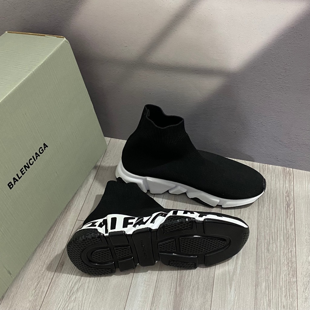 GIÀY Balen Speed Trainer cổ chun cao cấp, GIẦY THỂ THAO NAM NỮ SNEAKER KEM TRẮNG CAO CẤP HÓT TREND