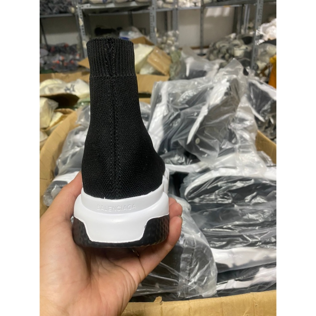 GIÀY Balen Speed Trainer cổ chun cao cấp, GIẦY THỂ THAO NAM NỮ SNEAKER KEM TRẮNG CAO CẤP HÓT TREND